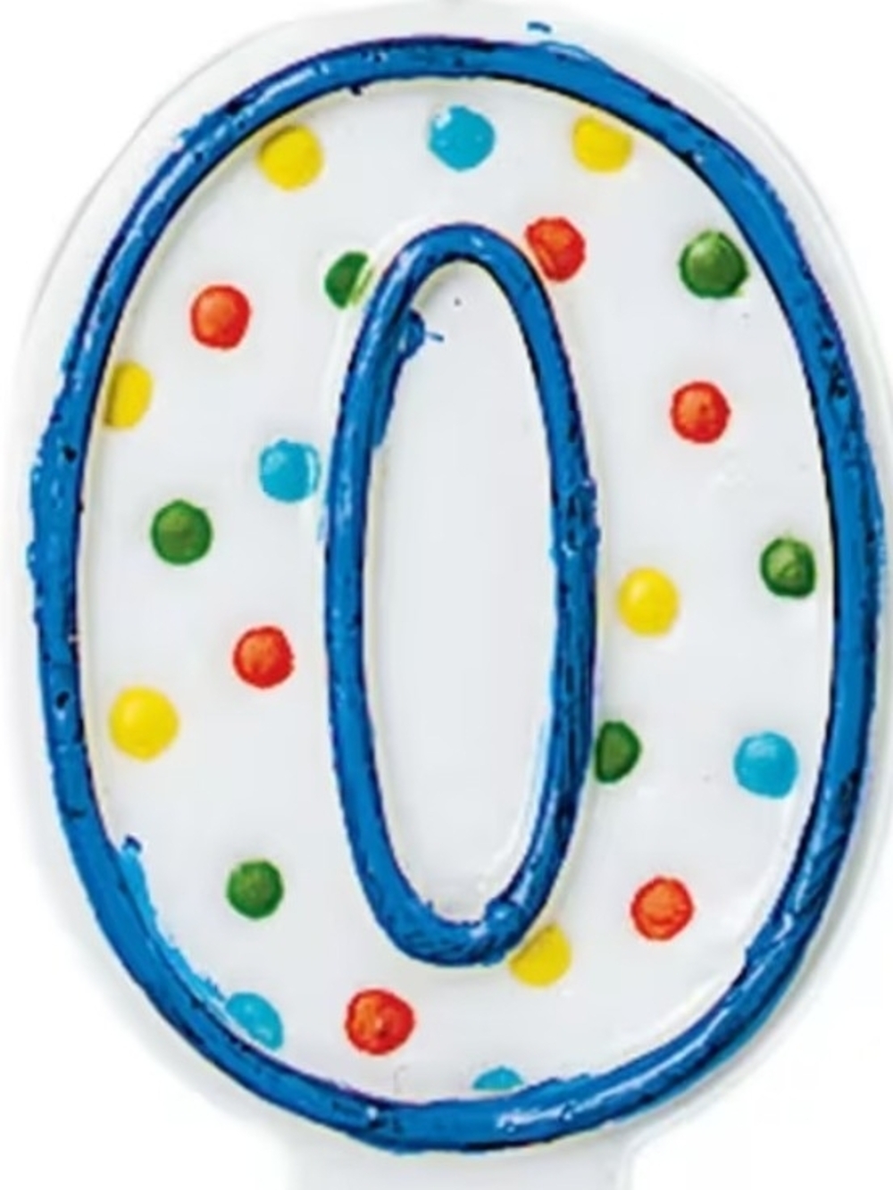 1 1/2" x 3" Polka Dot Number 0 Wax Candle